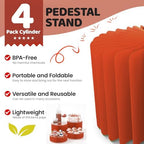 4 Pack Buffet Risers, Foldable Accordion Food Display Risers with Acrylic Disc, Dessert Table Display Set, alternate view 5