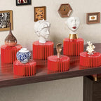 4 Pack Buffet Risers, Foldable Accordion Food Display Risers with Acrylic Disc, Dessert Table Display Set, alternate view 7