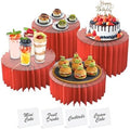 4 Pack Buffet Risers Food Risers for Buffet Table Acrylic Risers Display Stands Tall Cake Stands Cylinder Stands