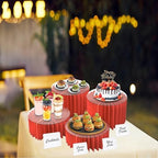 4 Pack Buffet Risers Food Risers for Buffet Table Acrylic Risers Display Stands Tall Cake Stands Cylinder Stands, alternate