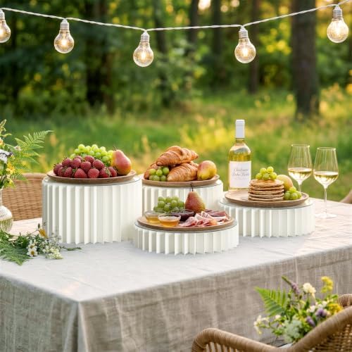 4 Pack Buffet Risers, Food Risers for Buffet Table, Reusable Foldable Display Risers for Party Catering Dessert, alternate