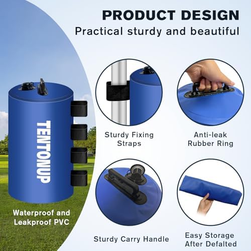 4 Pack Canopy Water Weight Bag, 220 LBS Water Tent Weights Set of 4 Leg Weights for Gazebo, Pop Up Canopy, alternate view 5