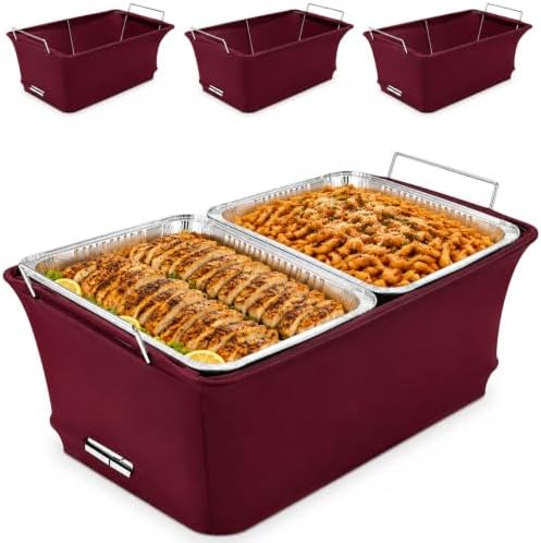 4-Pack Chafer Wind Guard | Chafer Stand Cover for Chaffing Buffet Decorative Food Warmer, Flame Retardant