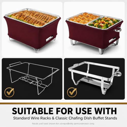 4-Pack Chafer Wind Guard | Chafer Stand Cover for Chaffing Buffet Decorative Food Warmer, Flame Retardant, alternate view 6