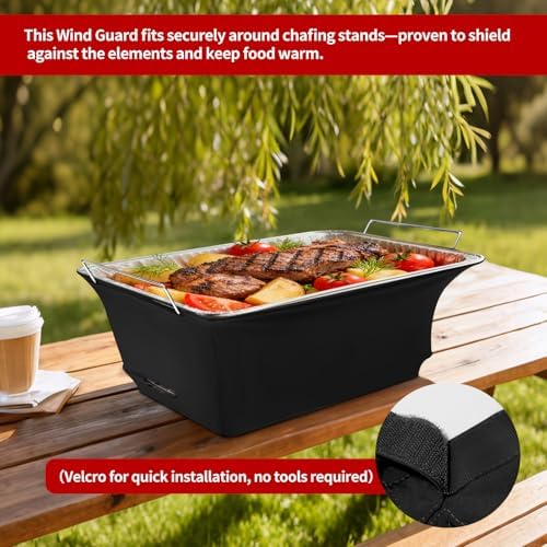 4-PACK Chafer Wind Guard, Chafing Dish Wind Guard, Chaffing Buffet Decorative Food Warmer, Flame Retardant, alternate view 5