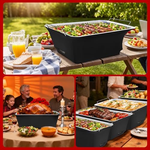 4-PACK Chafer Wind Guard, Chafing Dish Wind Guard, Chaffing Buffet Decorative Food Warmer, Flame Retardant, alternate view 6