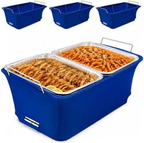 4-Pack Chafer Wind Guard- Decorative Fabric Chafer Wind Guard for Catering Buffet Wire Racks - Professional Food