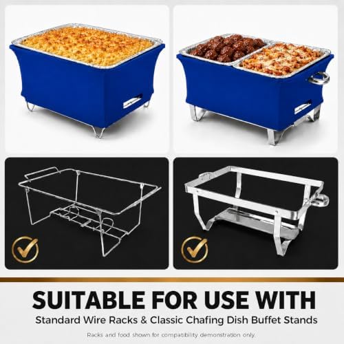 4-Pack Chafer Wind Guard- Decorative Fabric Chafer Wind Guard for Catering Buffet Wire Racks - Professional Food, alternate