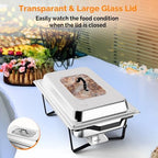 4 Pack Chafing Dishes for Buffet 7 Pan, 9QT Stainless Steel Chafing Dish Buf FET Set with Upgraded Glass Lid, alternate view