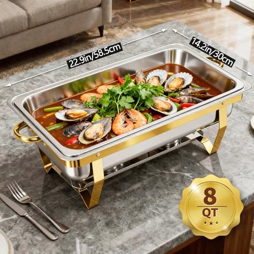 4 Pack Chafing Dishes for Buffet 8QT Chafing Dish Buffet Set, alternate view 2