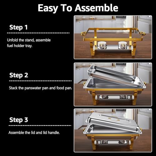 4 Pack Chafing Dishes for Buffet 8QT Chafing Dish Buffet Set, alternate view 6