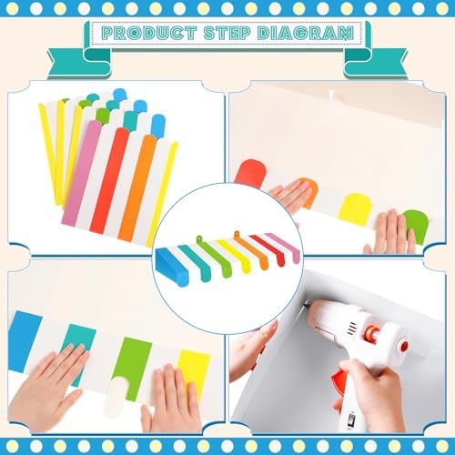 4 Pack Circus Awning Decoration Carnival Rainbow Cardboard Awning, alternate view 3