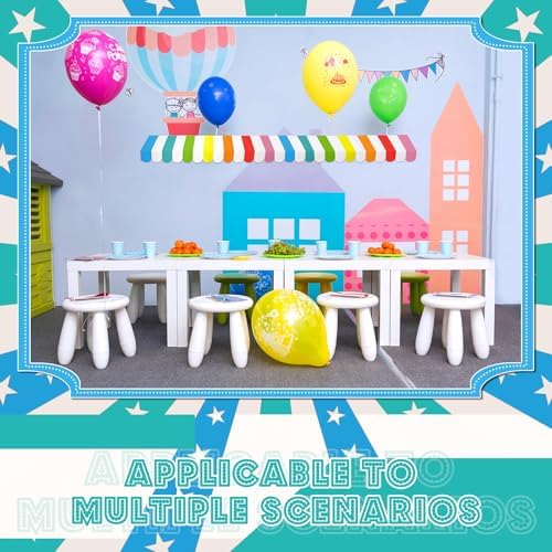 4 Pack Circus Awning Decoration Carnival Rainbow Cardboard Awning, alternate view 4