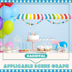 4 Pack Circus Awning Decoration Carnival Rainbow Cardboard Awning, alternate view 5