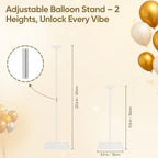 4 Pack Clear Acrylic Balloon Stands for Table, Adjustable Height 11.8/23.6 Inch, Reusable Balloon Centerpieces, alternate