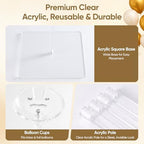 4 Pack Clear Acrylic Balloon Stands for Table, Adjustable Height 11.8/23.6 Inch, Reusable Balloon Centerpieces, alternate