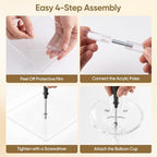 4 Pack Clear Acrylic Balloon Stands for Table, Adjustable Height 11.8/23.6 Inch, Reusable Balloon Centerpieces, alternate