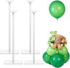 4 Pack Clear Acrylic Balloon Stands for Table Kit, Reusable 15.75 Inch, Balloon Stick with Base Centerpieces