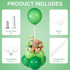 4 Pack Clear Acrylic Balloon Stands for Table Kit, Reusable 15.75 Inch, Balloon Stick with Base Centerpieces, alternate view