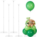 4 Pack Clear Acrylic Balloon Stands for Table, Reusable 23.6 Inch, Balloon Stick with Base Centerpieces Holders
