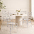 4 Pack Clear Dining Chairs, Modern Polycarbonate Side Chair for Banquet wed