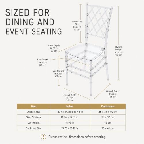4 Pack Clear Dining Chairs, Modern Polycarbonate Side Chair for Banquet wed, alternate view 2