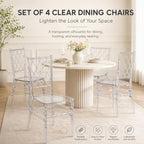 4 Pack Clear Dining Chairs, Modern Polycarbonate Side Chair for Banquet wed, alternate view 3