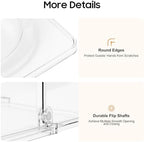 4 Pack Clear Roll Top Food Proof Cover, Rectangular Chafing Dish Cover, Roll Top Bakery Pan Plastic Clear, alternate view 7