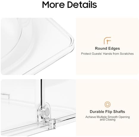 4 Pack Clear Roll Top Food Proof Cover, Rectangular Chafing Dish Cover, Roll Top Bakery Pan Plastic Clear, alternate view 7
