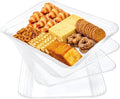 4-Pack Clear Serving Trays for Entertaining, 16" x 11" Serving Platters for Snacks, Fruit, Cookies, Dessert