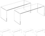 4 Pack Clear Shelf Risers, Display Stands 12.4L x 4W x 4.6H in in transparent