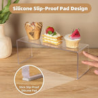 4 Pack Clear Shelf Risers, Display Stands 12.4L x 4W x 4.6H in in transparent, alternate view 5