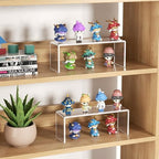4 Pack Clear Shelf Risers, Display Stands 12.4L x 4W x 4.6H in in transparent, alternate view 6
