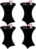 4 Pack Cocktail Spandex Tablecloth 32"x43" Cocktail Table Cover Fitted for High Top Round Table for Bar Wedding
