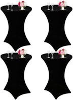 4 Pack Cocktail Spandex Tablecloth 32"x43" Cocktail Table Cover Fitted for High Top Round Table for Bar Wedding