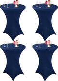 4 Pack Cocktail Spandex Tablecloth 32"x43" Cocktail Table Cover Fitted High Top Round Table for Bar Wedding