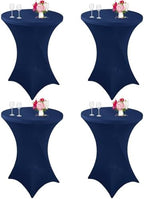 4 Pack Cocktail Spandex Tablecloth 32"x43" Cocktail Table Cover Fitted High Top Round Table for Bar Wedding