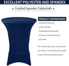 4 Pack Cocktail Spandex Tablecloth 32"x43" Cocktail Table Cover Fitted High Top Round Table for Bar Wedding, alternate view 4