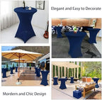 4 Pack Cocktail Spandex Tablecloth 32"x43" Cocktail Table Cover Fitted High Top Round Table for Bar Wedding, alternate view 6