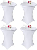4 Pack Cocktail Spandex Tablecloth 32"x43" Cocktail Table Cover Fitted High Top Round Table for Bar Wedding