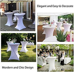 4 Pack Cocktail Spandex Tablecloth 32"x43" Cocktail Table Cover Fitted High Top Round Table for Bar Wedding, alternate view 7