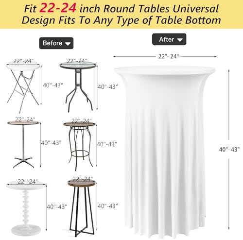 4 Pack Cocktail Table Cloth with Ruffle Skirt, White 24" x 43", alternate view 3