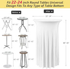 4 Pack Cocktail Table Cloth with Ruffle Skirt, White 24" x 43", alternate view 3