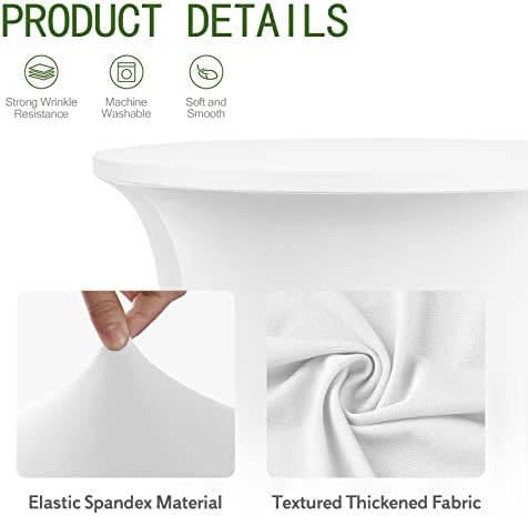 4 Pack Cocktail Table Cloth with Ruffle Skirt, White 24" x 43", alternate view 4