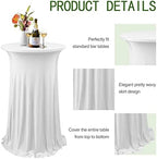 4 Pack Cocktail Table Cloth with Ruffle Skirt, White 24" x 43", alternate view 5