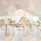 4 Pack Cocktail Table Cloth with Ruffle Skirt, White 32" x 43", alternate view 2