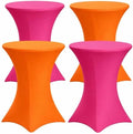 4 Pack Cocktail Table Covers Party Decorations, Pink and Orange