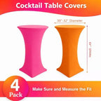 4 Pack Cocktail Table Covers Party Decorations, Pink and Orange, alternate view 3