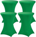 4 Pack Cocktail Tablecloth Bar Top Table Covers Round Green in Green
