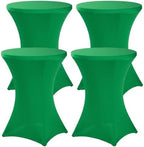 4 Pack Cocktail Tablecloth Bar Top Table Covers Round Green in Green